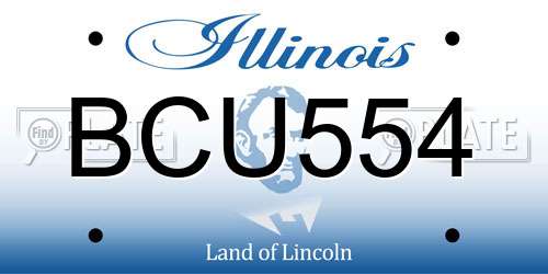BCU554 Illinois License Plate