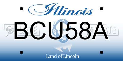 BCU58A Illinois License Plate