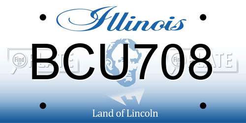 BCU708 Illinois License Plate