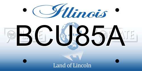 BCU85A Illinois License Plate