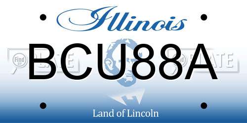 BCU88A Illinois License Plate