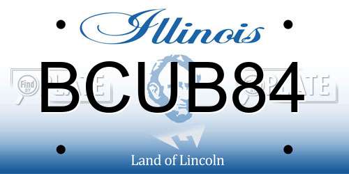 BCUB84 Illinois License Plate