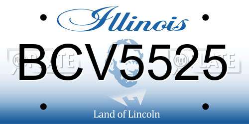 BCV5525 Illinois License Plate