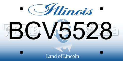 BCV5528 Illinois License Plate