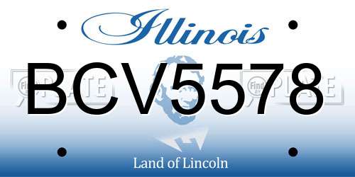 BCV5578 Illinois License Plate