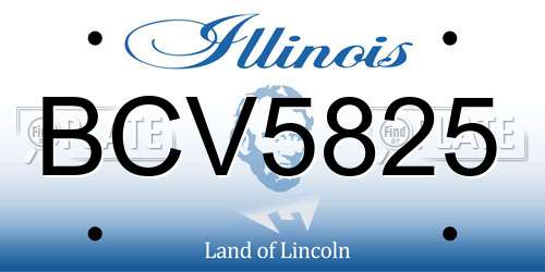 BCV5825 Illinois License Plate