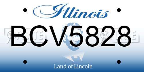 BCV5828 Illinois License Plate