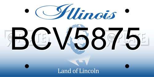 BCV5875 Illinois License Plate