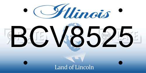 BCV8525 Illinois License Plate