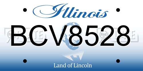 BCV8528 Illinois License Plate