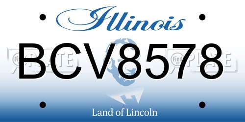 BCV8578 Illinois License Plate