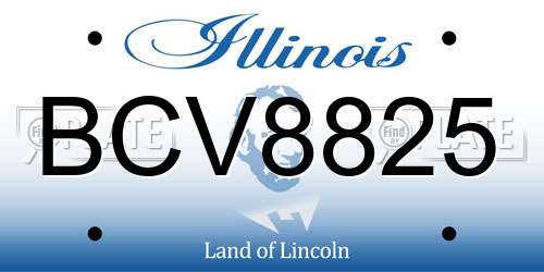 BCV8825 Illinois License Plate