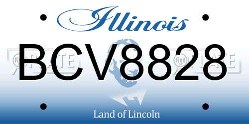 BCV8828 Illinois License Plate