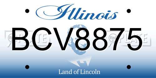 BCV8875 Illinois License Plate