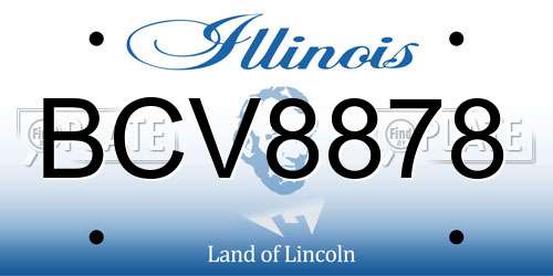 BCV8878 Illinois License Plate