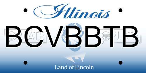 BCVBBTB Illinois License Plate