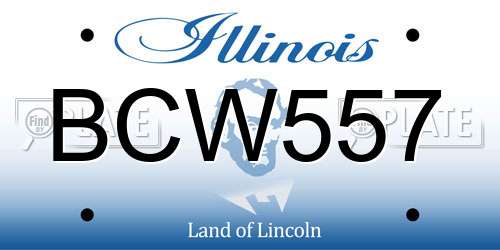BCW557 Illinois License Plate