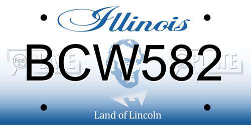 BCW582 Illinois License Plate