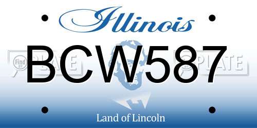 BCW587 Illinois License Plate