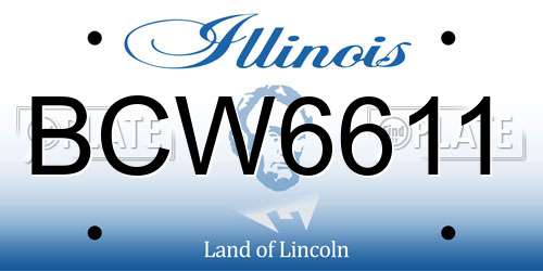 BCW6611 Illinois License Plate
