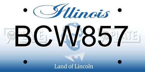 BCW857 Illinois License Plate