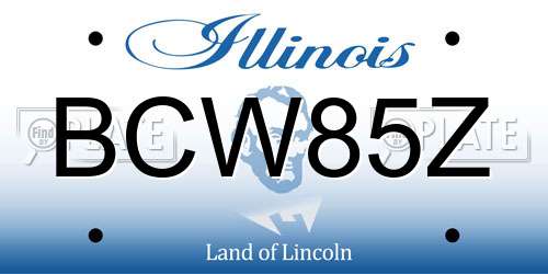 BCW85Z Illinois License Plate