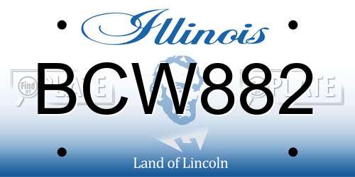 BCW882 Illinois License Plate