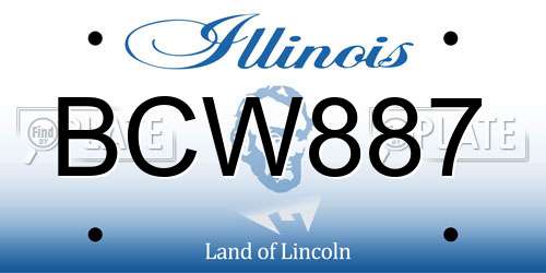 BCW887 Illinois License Plate