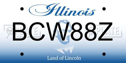 BCW88Z Illinois License Plate