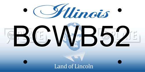 BCWB52 Illinois License Plate