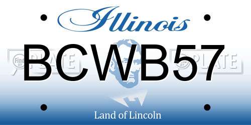 BCWB57 Illinois License Plate