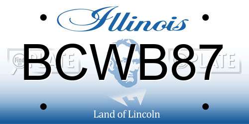 BCWB87 Illinois License Plate