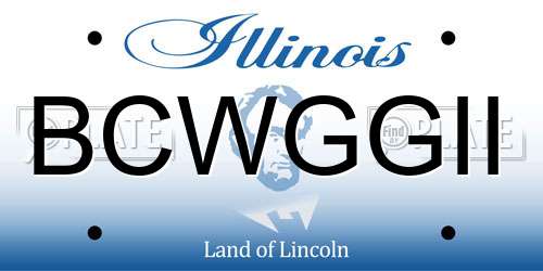 BCWGGII Illinois License Plate