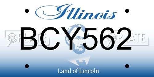 BCY562 Illinois License Plate