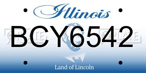BCY6542 Illinois License Plate