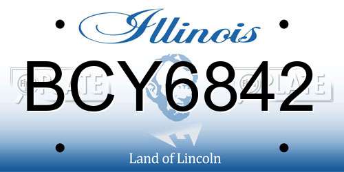 BCY6842 Illinois License Plate