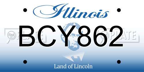 BCY862 Illinois License Plate