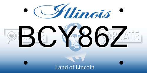 BCY86Z Illinois License Plate
