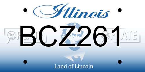 BCZ261 Illinois License Plate