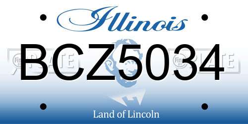 BCZ5034 Illinois License Plate