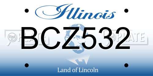 BCZ532 Illinois License Plate