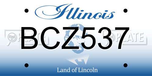 BCZ537 Illinois License Plate