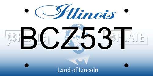 BCZ53T Illinois License Plate