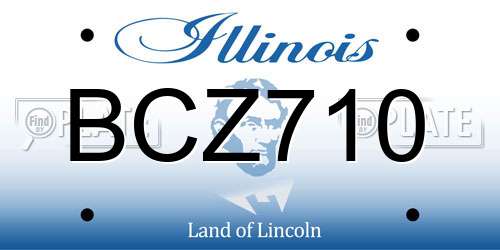 BCZ710 Illinois License Plate