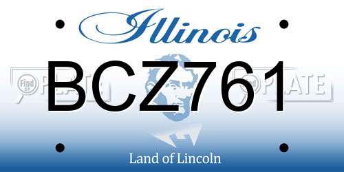 BCZ761 Illinois License Plate