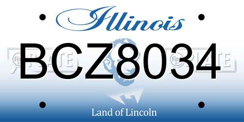 BCZ8034 Illinois License Plate