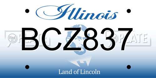 BCZ837 Illinois License Plate