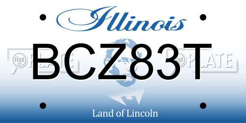BCZ83T Illinois License Plate