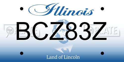 BCZ83Z Illinois License Plate