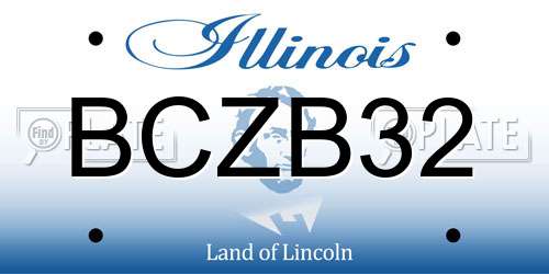 BCZB32 Illinois License Plate
